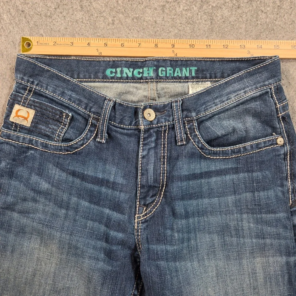 Cinch Grant Mens Relaxed Bootcut Jeans Dark Wash Stretch 30x32 MB61237001